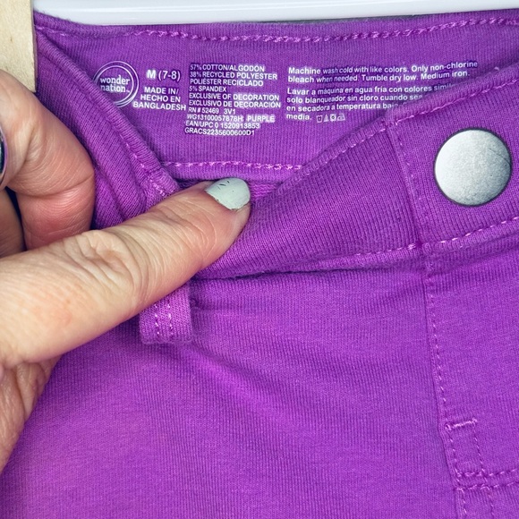 Wonder Nation Girls Purple Shorts with Snap Closure, Size 7/8 - Picture 6 of 6